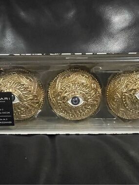 Tahari Gold Eye Decorative Orbs - Set of 3